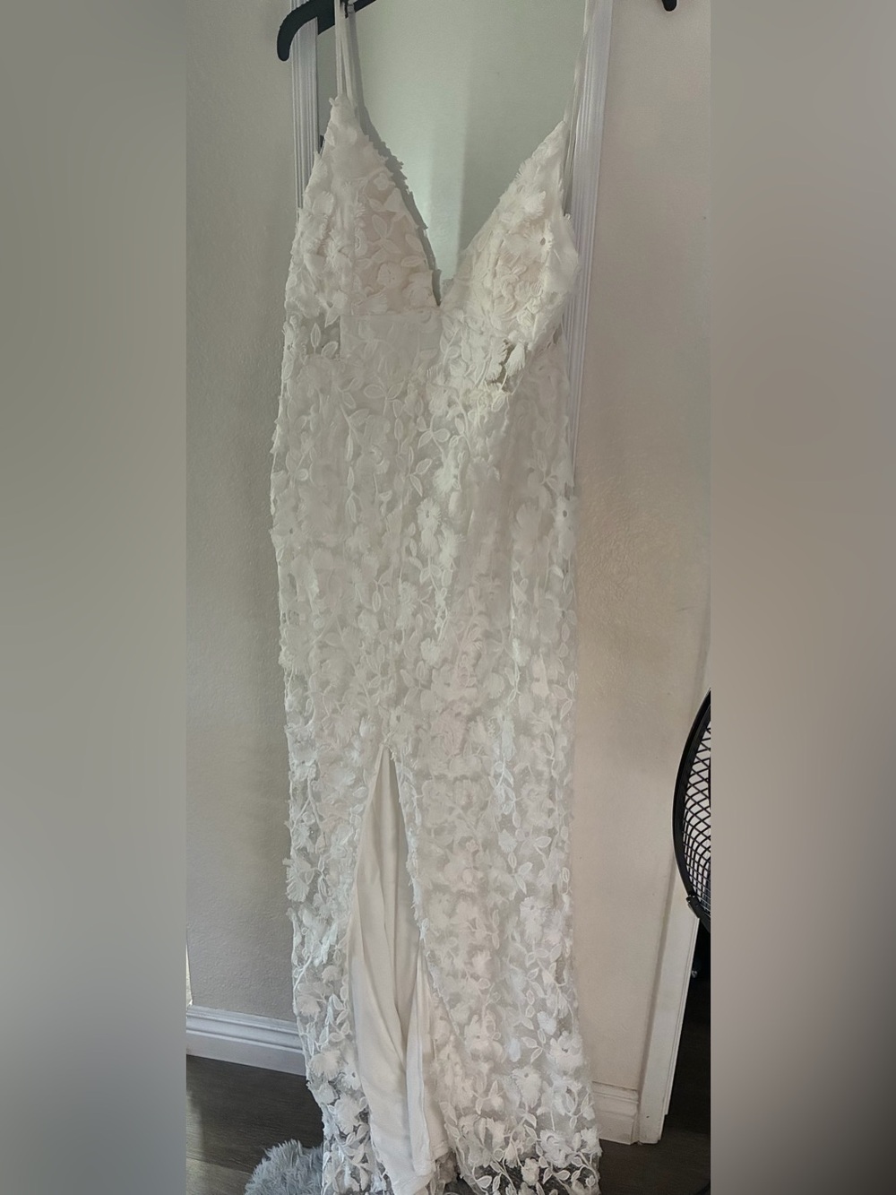 Fashion Nova White Floral Appliqué Lace Wedding Gown